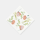 Aquarellfarbenes Korallengrün Brautparty Serviette (Ecke)