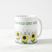 Aquarellfarbenes Land Sonnenblumen Tasse Cups (VorderseiteRechts)