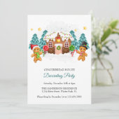 Aquarellfarbenes Lebkuchen Dekorieren Weihnachtsge Einladung (Stehend Vorderseite)