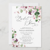 Aquarellfarbenes Lila Brautparty Einladung (Vorderseite)