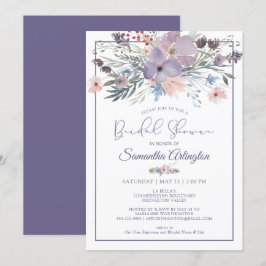 Aquarellfarbenes Lila Lilac-Brautparty Einladung
