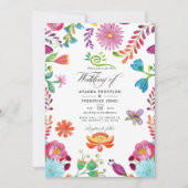 Aquarellfarbenes mexikanisches Fiesta Wedding Foto Einladung (Vorderseite)