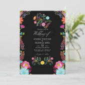 Aquarellfarbenes mexikanisches Fiesta Wedding Foto Einladung (Stehend Vorderseite)