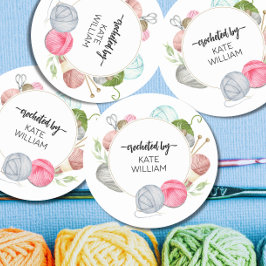 Aquarellfarbenes, mit Etiketten verziertes Garn au Runder Aufkleber