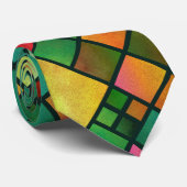 Aquarellfarbenes Mosaik Checkered Krawatte (Gerollt)