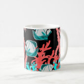 Aquarellfarbenes nahtloses Muster mit exotischen F Kaffeetasse (VorderseiteRechts)