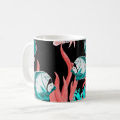 Aquarellfarbenes nahtloses Muster mit exotischen F Kaffeetasse (Vorderseite Links)