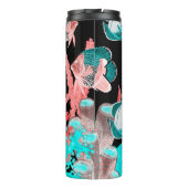 Aquarellfarbenes nahtloses Muster mit exotischen F Thermosbecher (Rückseite)