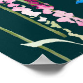 Aquarellfarbenes nahtloses Muster mit Mohnmohn-Blu Poster (Ecke)