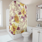 Aquarellfarbenes Nahtloses Muster mit verdichtetem Duschvorhang (Beispiel)