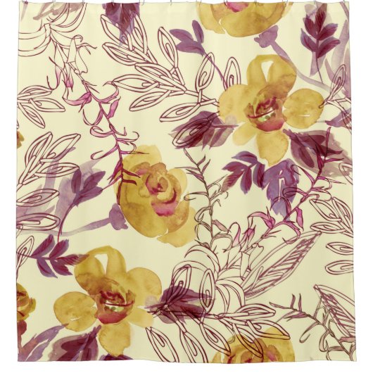 Aquarellfarbenes Nahtloses Muster mit verdichtetem Duschvorhang (Vorderseite)