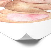 Aquarellfarbenes Niedliches Schlafsonnenkaninchen Poster (Ecke)