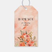 Aquarellfarbenes orangefarbenes Brautparty Gefalle Geschenkanhänger (Rückseite)