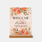 Aquarellfarbenes orangefarbenes Brautparty Willkom Acrylschild (Vorderseite)