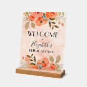 Aquarellfarbenes orangefarbenes Brautparty Willkom Acrylschild (Winkel)