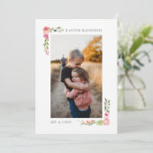 Aquarellfarbenes Ostergebirge Foto Feiertagskarte (Stehend Vorderseite)