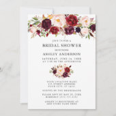 Aquarellfarbenes Pink Burgund Brautparty Einladung (Vorderseite)