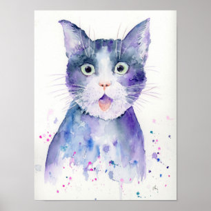 Aquarellfarbenes Portrait Poster