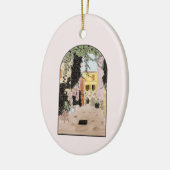 Aquarellfarbenes Rom, Italien Keramik Ornament (Links)