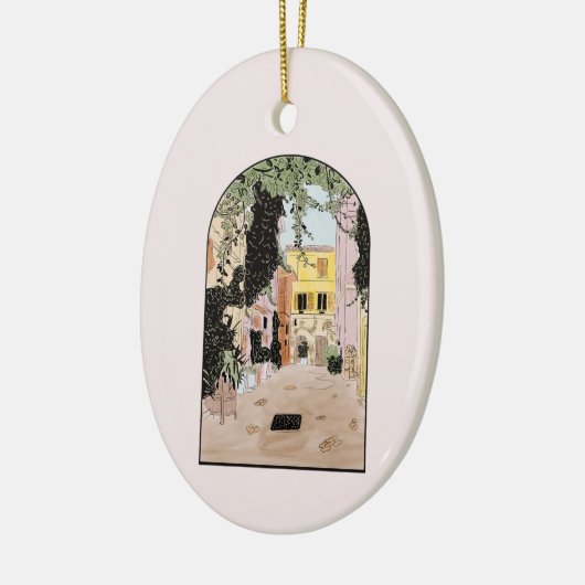 Aquarellfarbenes Rom, Italien Keramik Ornament (Links)