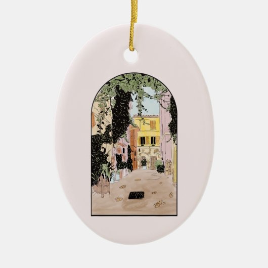 Aquarellfarbenes Rom, Italien Keramik Ornament (Vorne)