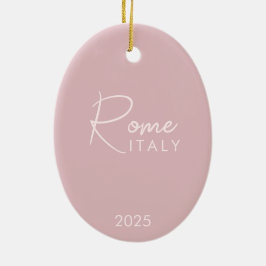 Aquarellfarbenes Rom, Italien Keramik Ornament (Hinten)