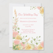 Aquarellfarbenes Rosa Elegantes Chic Script Einladung (Vorderseite)