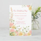Aquarellfarbenes Rosa Elegantes Chic Script Einladung (Stehend Vorderseite)