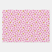 Aquarellfarbenes Rosa Kaninchen im Gartenmuster Ki Geschenkpapier Set (Vorderseite 3)