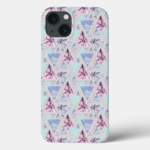 Aquarellfarbenes rosa und blaues Palmenmuster Case-Mate iPhone Hülle