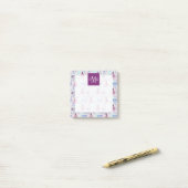 Aquarellfarbenes rosa und blaues Palmenmuster Post-it Klebezettel (Auf Schreibtisch)