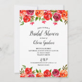 Aquarellfarbenes Rotes Orange Brautparty Einladung (Vorderseite)