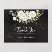 *~* Aquarellfarbenes rustikales Weißrosen-Brautpar Postkarte (Vorderseite)