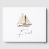 Aquarellfarbenes Sailboat Beach House Gästebuch (Rückseite)