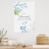 Aquarellfarbenes Seetang Beach Brautparty Willkomm Poster (Küche)