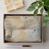 Aquarellfarbenes Sommerflugzeug mit blauen Retrofl Seidenpapier (Geschenk)