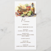 Aquarellfarbenes Tacos Fiesta Party. mexikanisches Menükarte (Vorderseite)