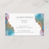 Aquarellfarbenes Texturgold Visitenkarte (Rückseite)