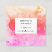 Aquarellfarbenes, texturiertes Bild pink Quadratische Visitenkarte (Rückseite)