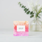 Aquarellfarbenes, texturiertes Bild pink Quadratische Visitenkarte (Stehend Vorderseite)