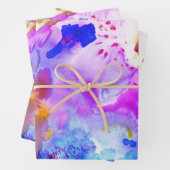 Aquarellfarbenes, texturiertes Gemälde lebhaft lil Geschenkpapier Set (Beispiel)