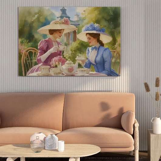 Aquarellfarbenes Viktorianisch Tee Party Malerei Poster