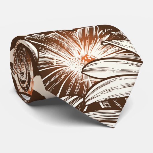 Aquarellfarbenes Vintages Blumenmuster Krawatte (Gerollt)