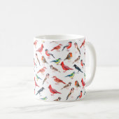 Aquarellfarbenes Vogelmuster Kaffeetasse (VorderseiteRechts)
