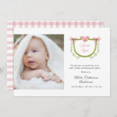 Aquarellfarbenes Wappen mit Bogen Dankeschön Karte (Vorne/Hinten)