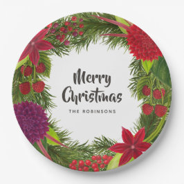 Aquarellfarbenes Weihnachtsgebäck Party Pappteller