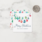 Aquarellfarbenes Weihnachtsweih-Lichter-Foto Mitteilungskarte (Vorderseite/Rückseite Beispiel)