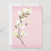 *~* Aquarellfarbenes White Beach Rose Buds Brautpa Einladung (Rückseite)