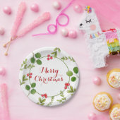 Aquarellfarbenes Wintergrün Weihnachten Party Pappteller (Party)