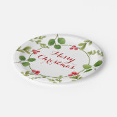 Aquarellfarbenes Wintergrün Weihnachten Party Pappteller (Schrägansicht)